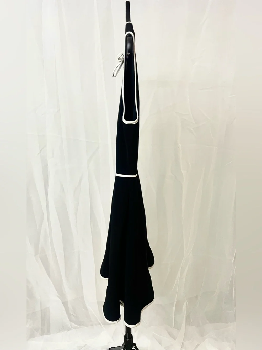 Ted Baker Black A-Line Sleeveless Dress with White Trim and Pockets